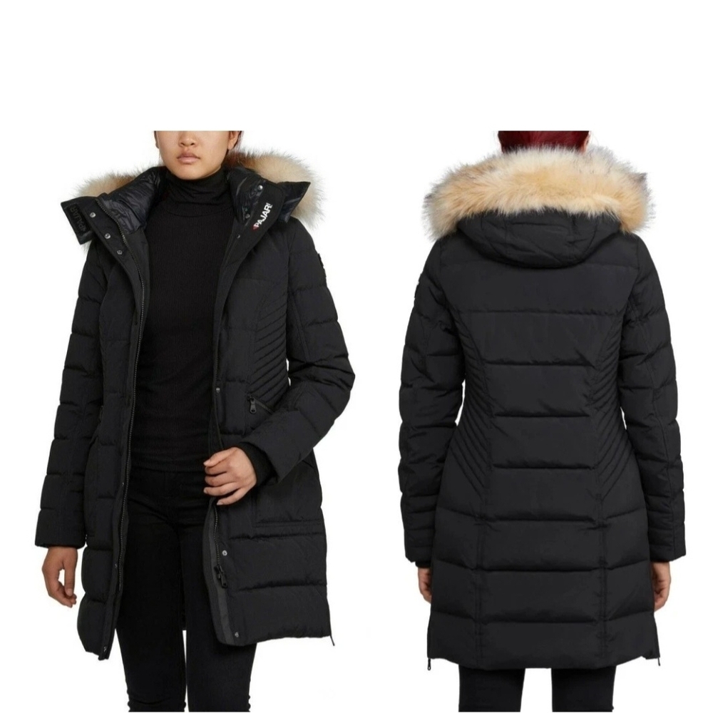 PAJAR Women’s Parka Skylar Faux Fur Hood Puffer Coat Jacket Black Size Small - Picture 5 of 15